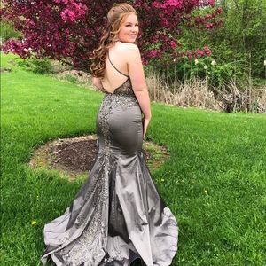 Prom dress with beading